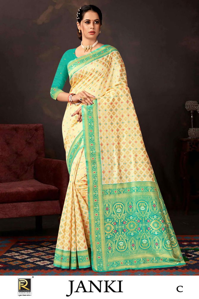 Ronisha Janki Banarasi Silk Party Wear Saree Catalog
